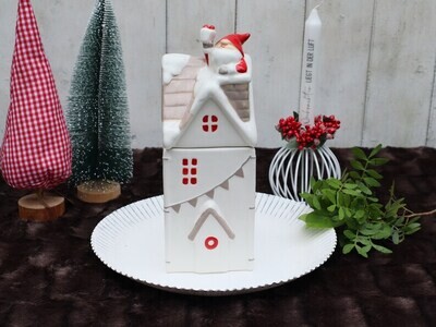 Gebäckdose Haus mit Wichtel Weihnachten Advent