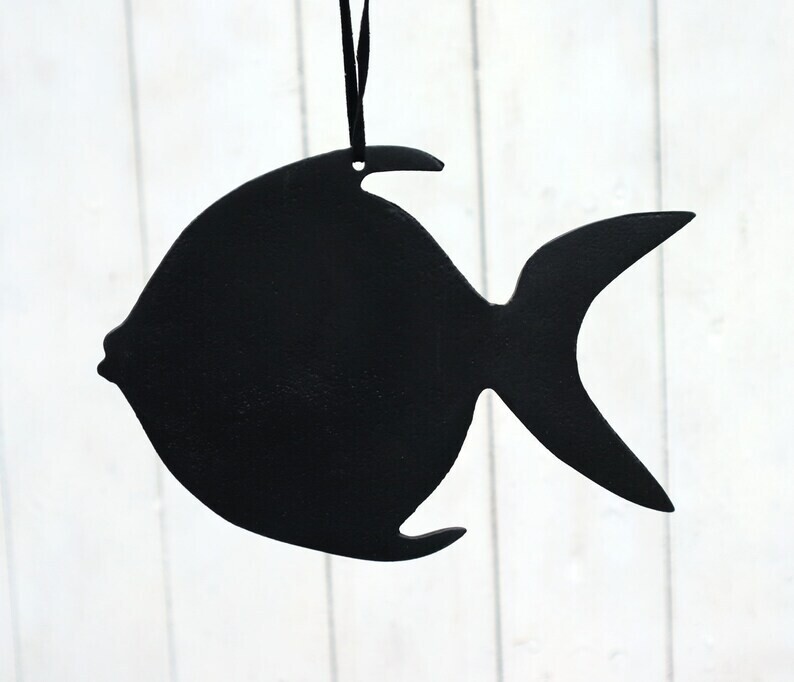 Deko Hänger maritim Fisch Metall schwarz