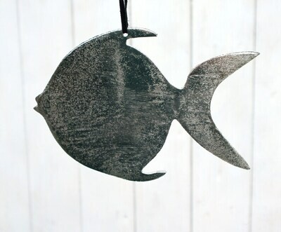 Deko Hänger maritim Fisch Metall silberfarbig Deko Hänger maritim Fisch Metall silberfarbig