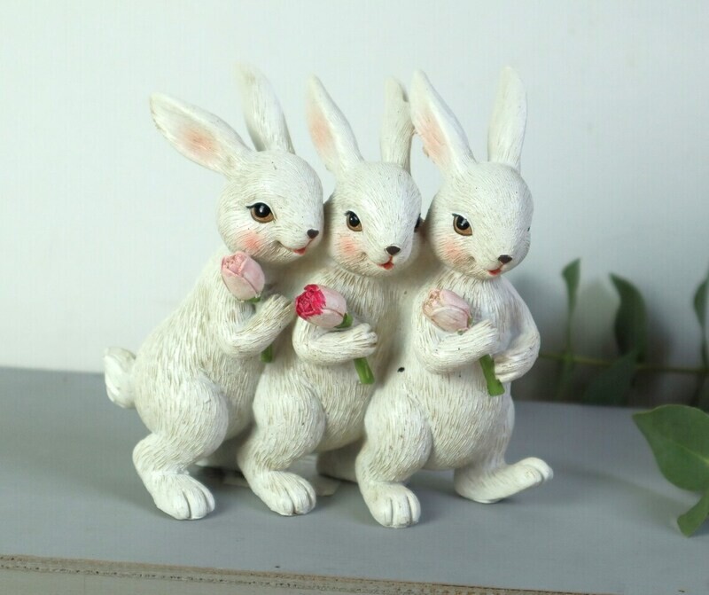 Oster Hasen Figur Trio Tischdeko