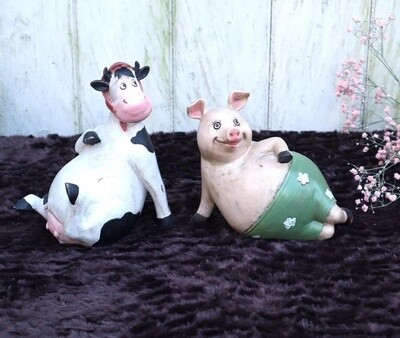 Kuh Schwein Deko Figuren 2 Varianten Landhaus Deko KUH