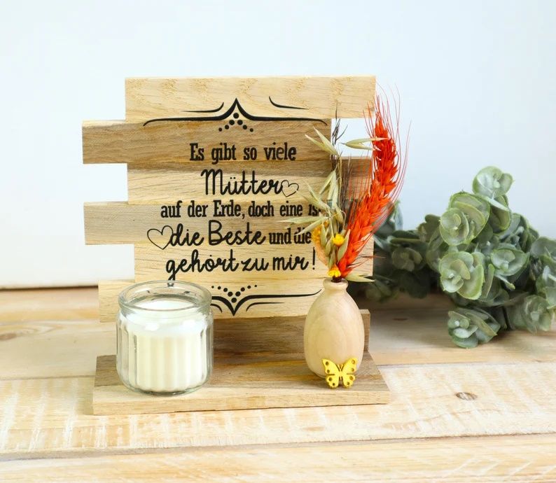 Holz Deko Geschenk Idee Muttertag Aufsteller