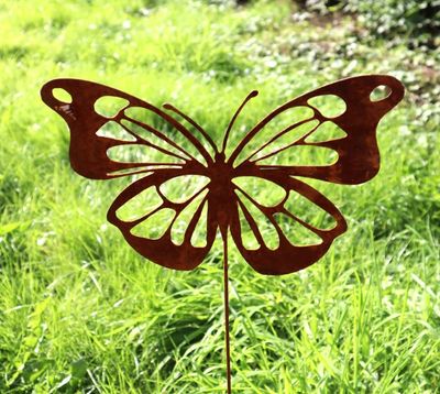 Gartenstecker Schmetterling Edelrost Optik Gartenstecker Schmetterling Edelrost Optik