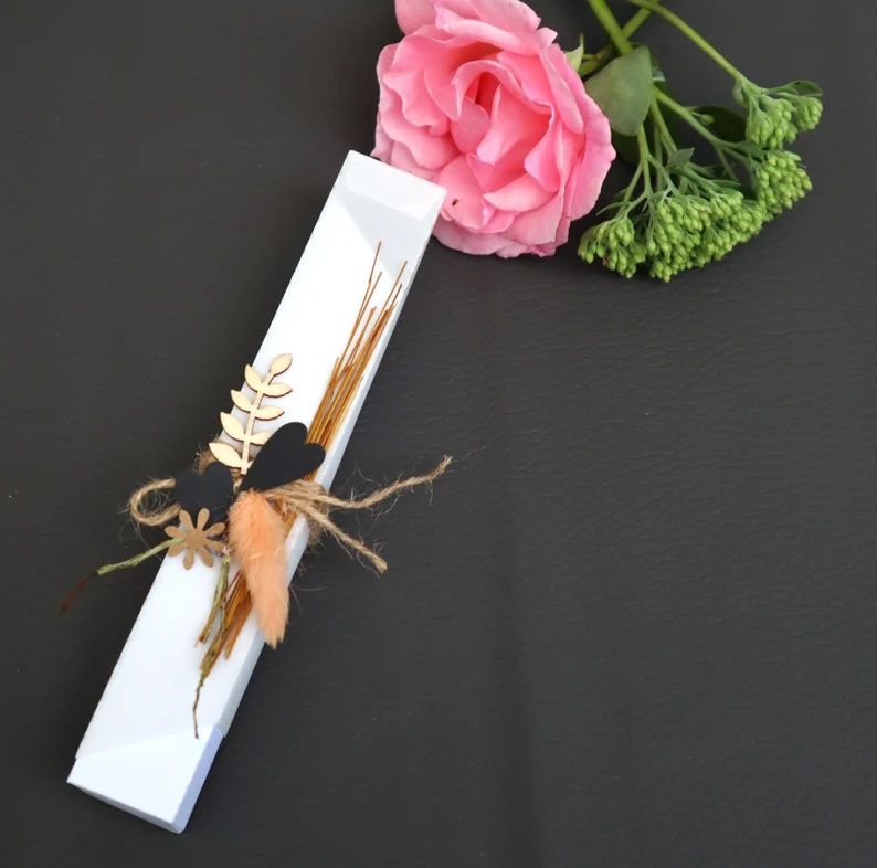 Geschenk Verpackung für Kerzen Stifte Kuli Glasröhrchen Geldgeschenk Geldumschlag #5