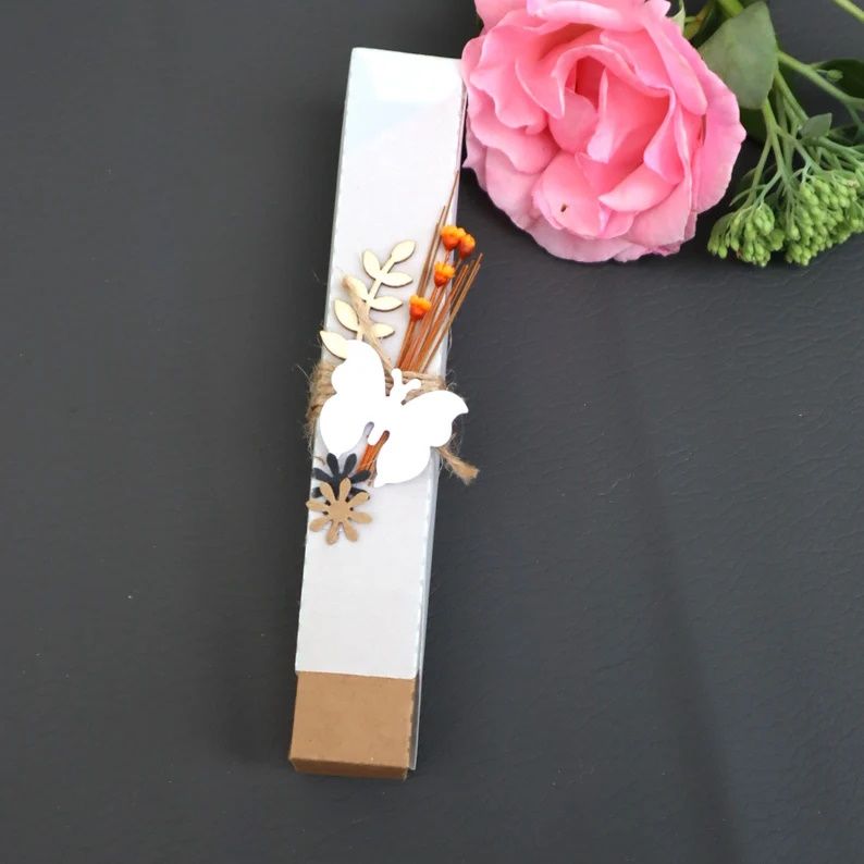 Geschenk Verpackung für Kerzen Stifte Kuli Glasröhrchen Geldgeschenk Geldumschlag #4