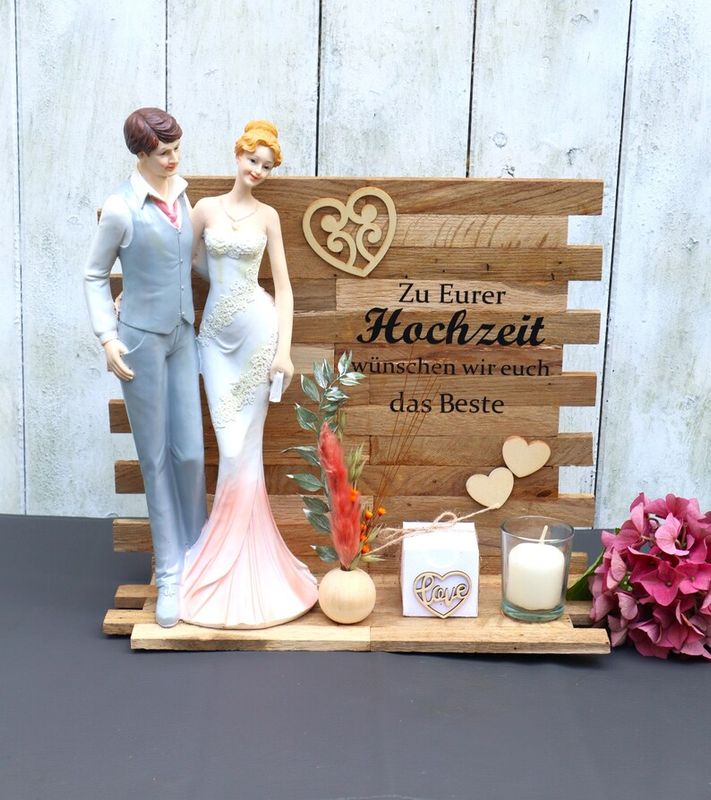 Geld Geschenk zur Hochzeit Holz groß Hochzeitstag handgefertigt Geschenk Idee Hochzeit