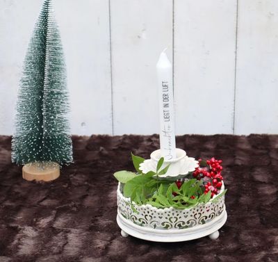 Kerzenständer Kerzenhalter weiß Metall