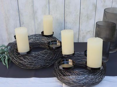 Adventskranz Metall anthrazitfarbig 2 Größen zur Wahl KLEIN