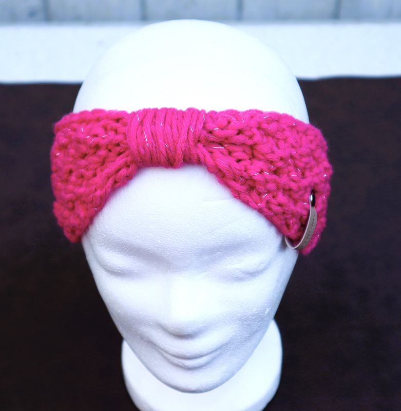 Ohrenwärmer gestrickt Stirnband Turban Ohrwärmer  pink
