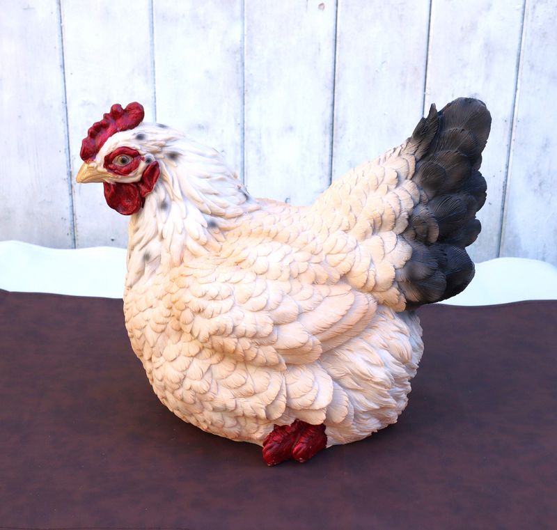 Deko Figur Huhn Henne Garten Balkon Beet Wohndeko groß naturgetreu