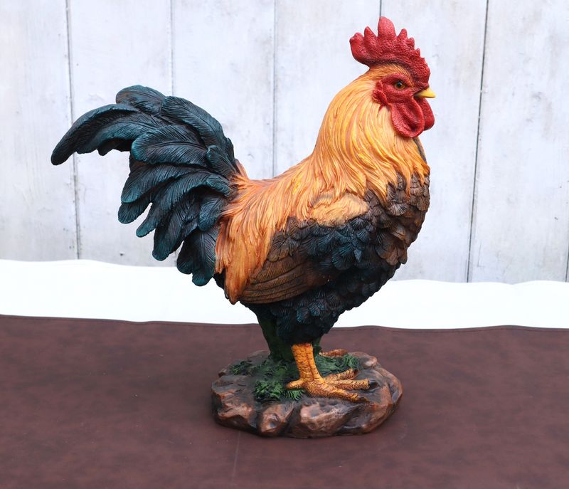 Deko Figur Hahn Garten Balkon Beet Wohndeko groß naturgetreu Ostern