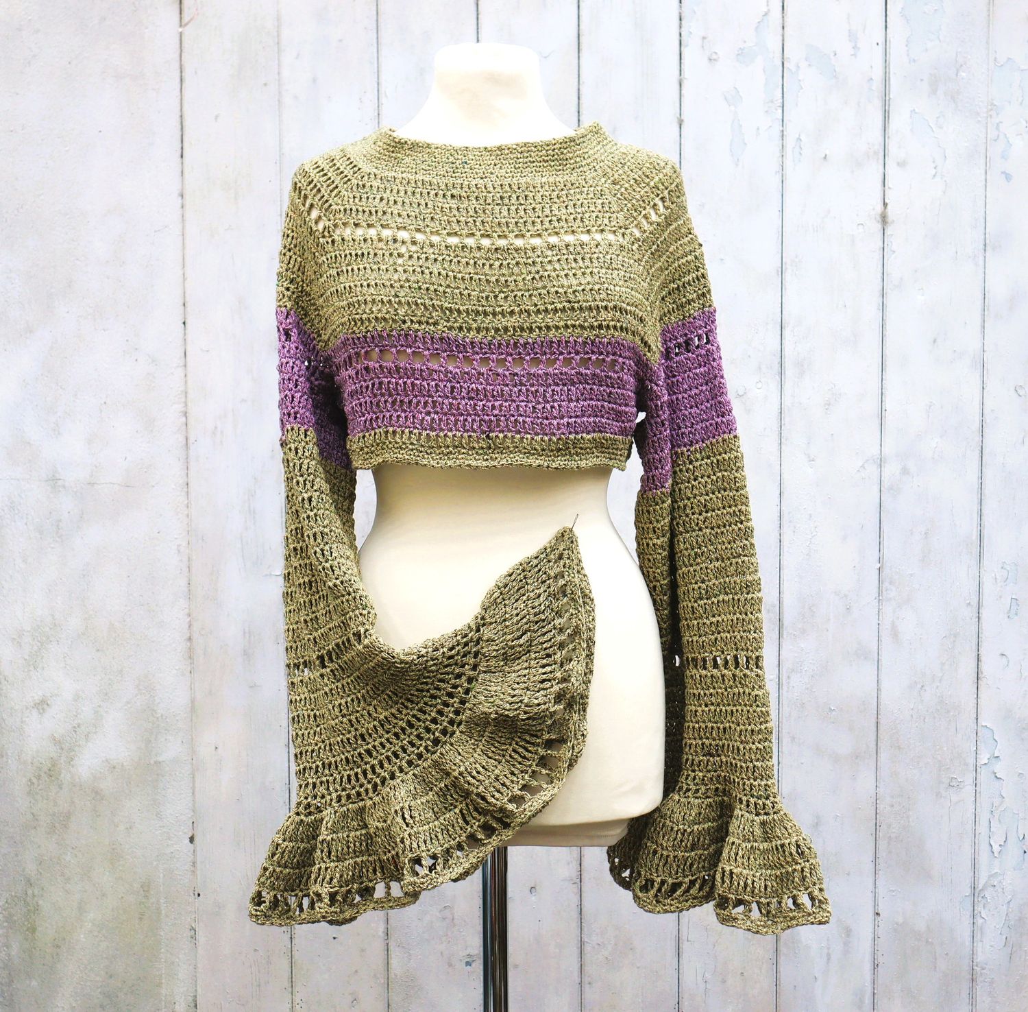 Top Shrug Sleeves Pullover Oberteil Handarbeit Top Shrug Sleeves Pullover Oberteil Handarbeit