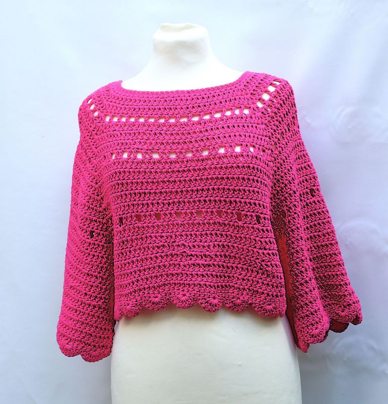 Top gehäkelt Shrug Sleeves Pullover Oberteil Handarbeit Shirt Sweater Top gehäkelt Shrug Sleeves Pullover Oberteil Handarbeit Shirt Sweater