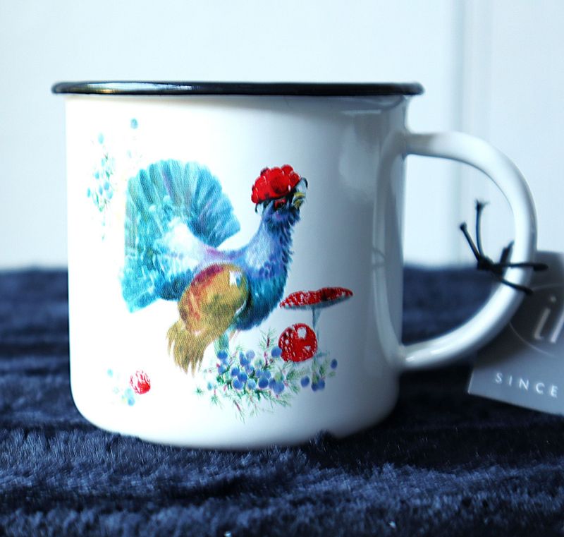 Tasse Geschenk Emaille Auerhahn kleines Geschenk Geburtstagsgeschenk Tasse Geschenk Emaille Auerhahn kleines Geschenk Geburtstagsgeschenk