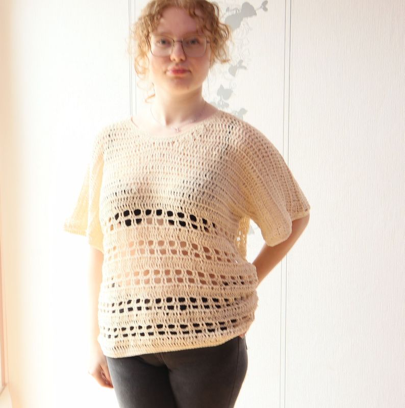 Häkelpullover Top Tunika Pulli gehäkelt Baumwolle Handarbeit Shirt Häkelpullover Top Tunika Pulli gehäkelt Baumwolle Handarbeit Shirt
