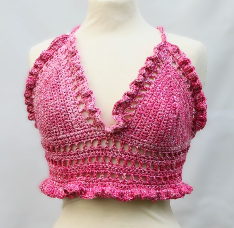 Top Gehäkelt Bustier Häkeltop pink Häkelmode Top Gehäkelt Bustier Häkeltop pink Häkelmode