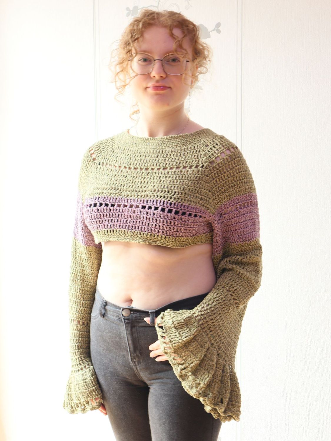 Top Shrug Sleeves Pullover Oberteil Handarbeit Top Shrug Sleeves Pullover Oberteil Handarbeit