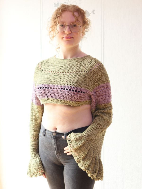 Top Shrug Sleeves Pullover Oberteil Handarbeit Top Shrug Sleeves Pullover Oberteil Handarbeit