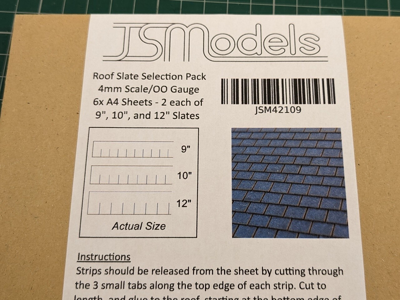 4mm Scale Roof Slate Selection Pack (6x A4 sheets)
