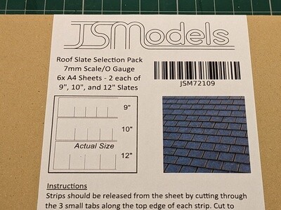 7mm Scale Roof Slate Selection Pack (6x A4 sheets)