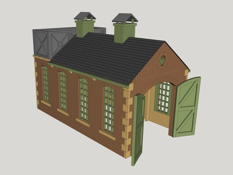 Small Industrial Shed w/Tank - Brick