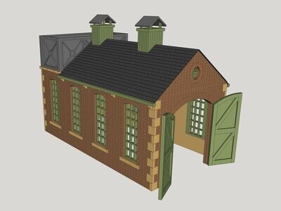 7mm Small Industrial Shed w/Tank - Brick
