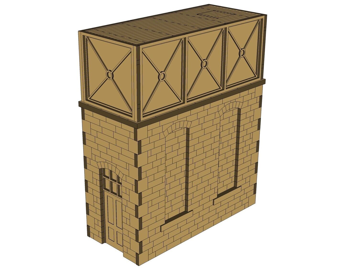 7mm Industrial Water Tower - Stone