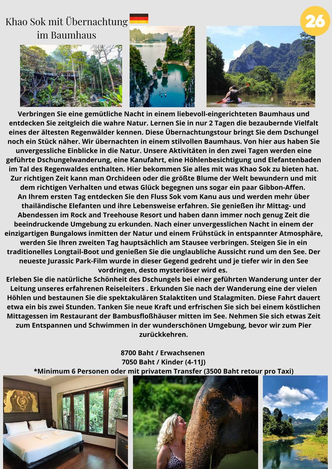Khao Sok mit Übernachtungim Baumhaus