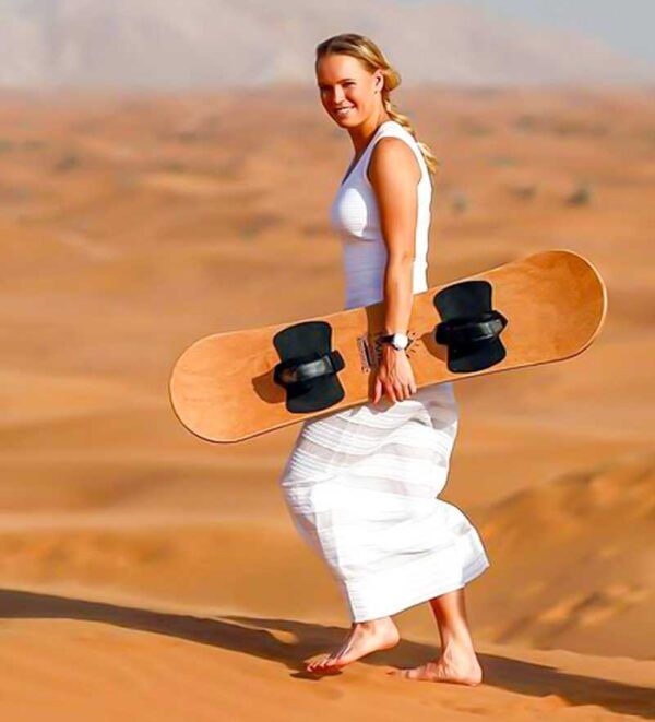 Abu Dhabi sandboarding and camel ride, morning desert tour