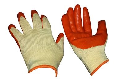 Բանվորական ձեռնոց (նարնջագույն-սպիտակ, հաստ)