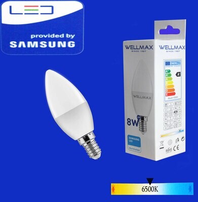 Էլ.լամպ LED Wellmax 08W/C37/E14/6500K/Daylight