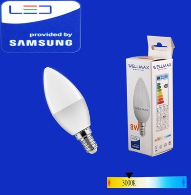 Էլ.լամպ LED Wellmax 08W/C37/E14/3000K/Warm white 