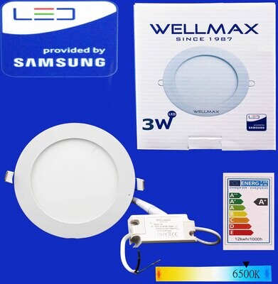 Էլ.պլաֆոն LED Wellmax կլոր 03W 6500K
