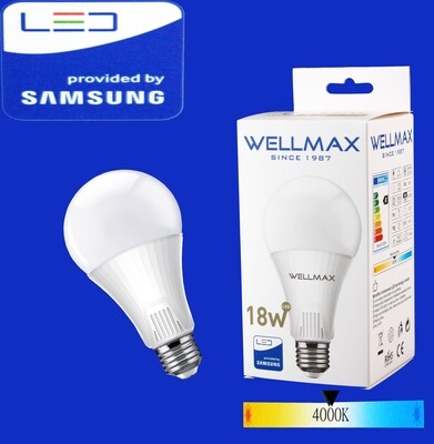Էլ.լամպ LED Wellmax 18W neutral white (A80 E27 400