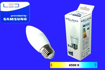 Էլ.լամպ LED Wellmax 8W daylight (C37 E27 6500