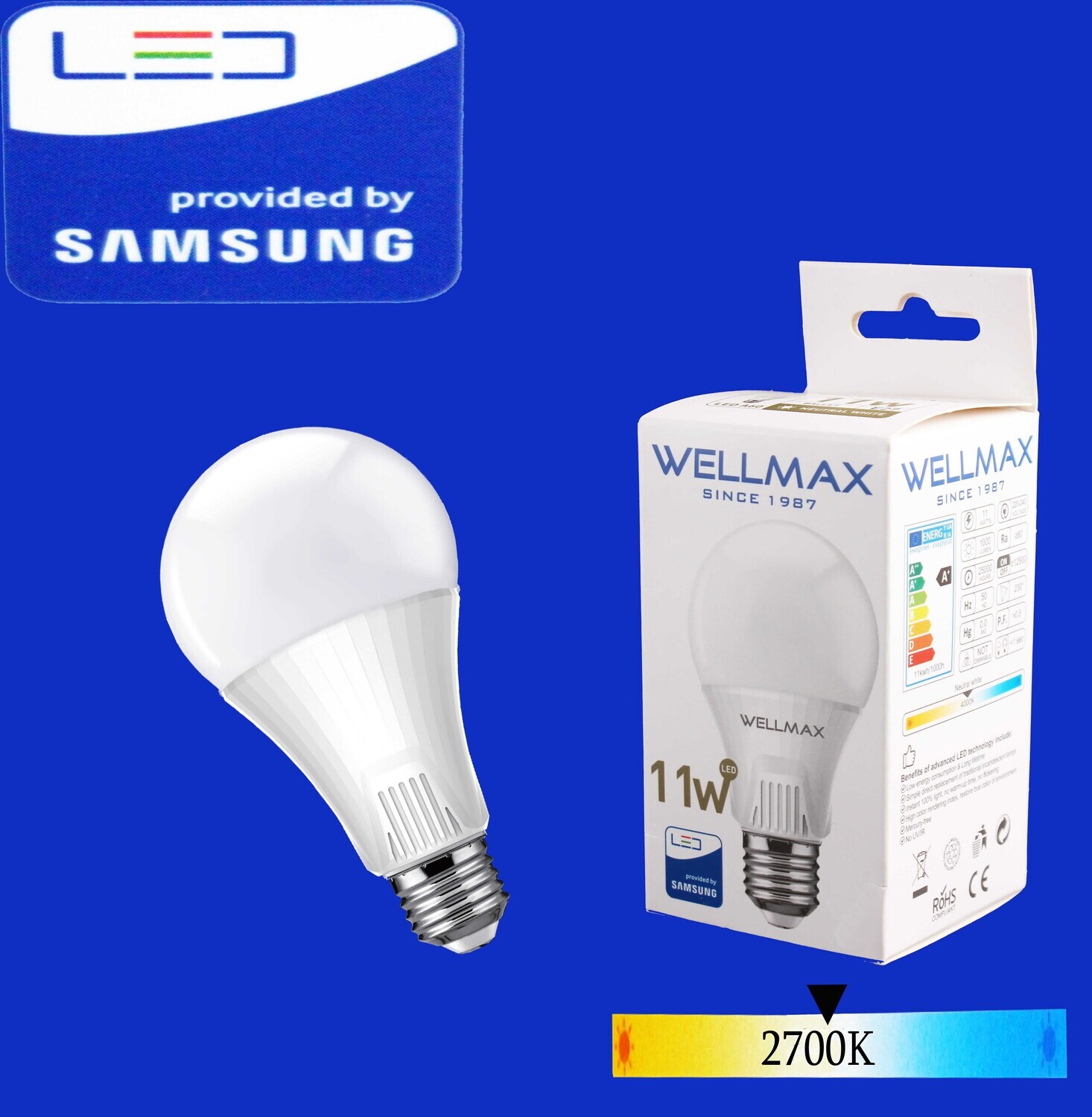 Wellmax LED E27-11W-2700K A60