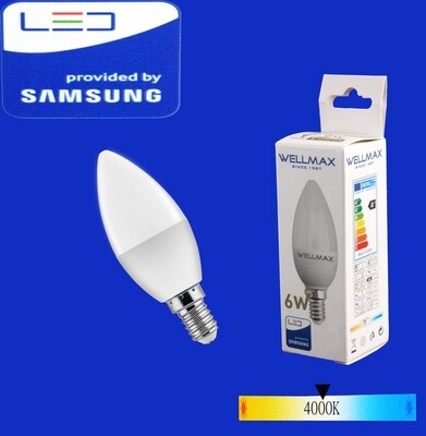 Էլ.լամպ LED Wellmax 06W/C37/E14/4000K/Neutral white