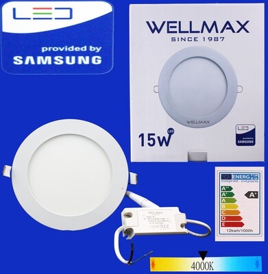 Էլ.պլաֆոն LED Wellmax կլոր 15W 4000K/Neutral white