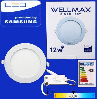 Էլ.պլաֆոն LED Wellmax կլոր 12W 4000K/Neutral white