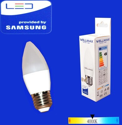 Էլ.լամպ LED Wellmax 8W neutral white C37 E27 4000K