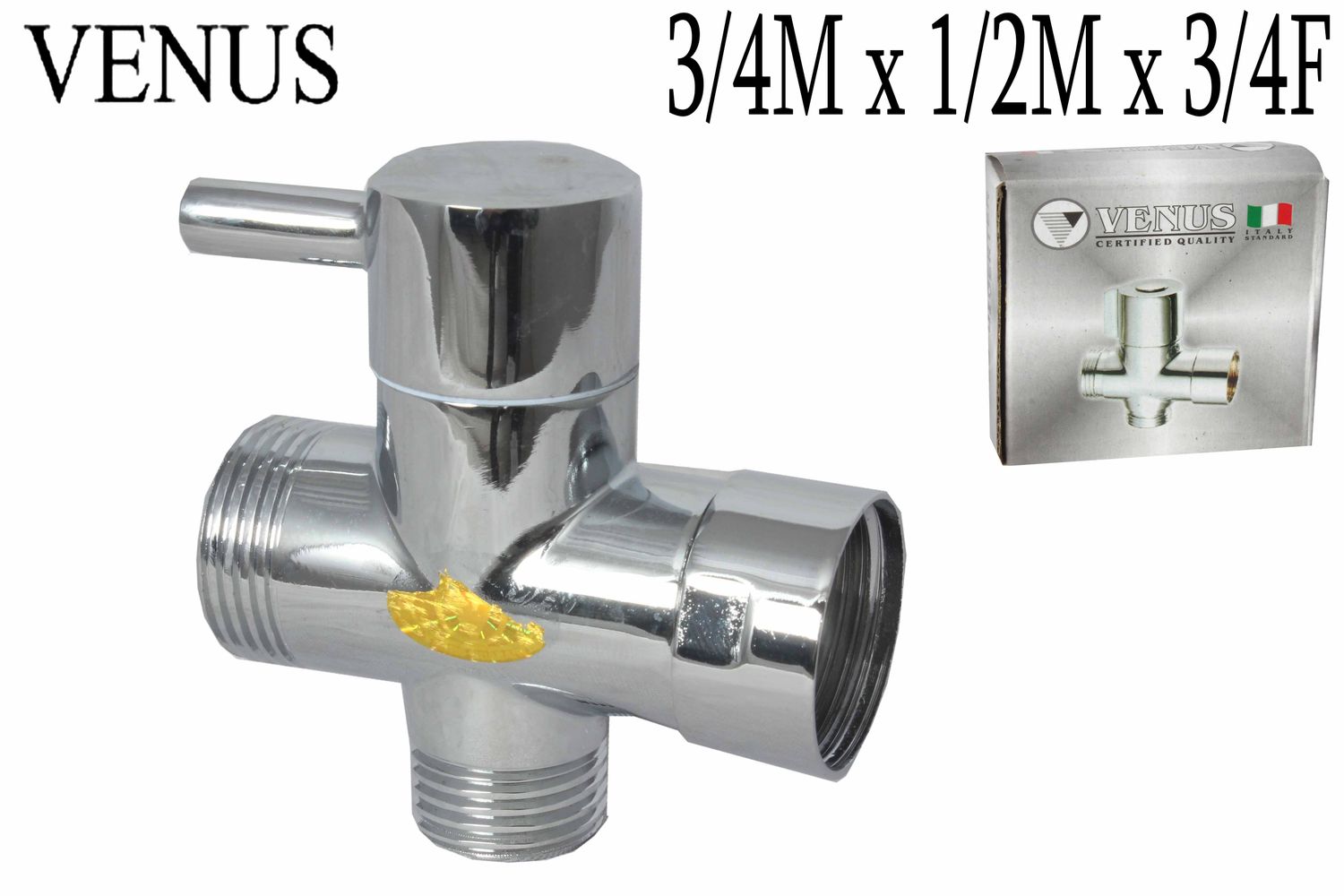 VENUS Ցնցուղի խաչուկ թաթիկով 3/4M x 1/2M x 3/4F