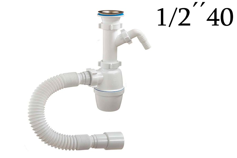 Orio Սիֆոն լվացարանի ջրահեռացման տեղով 1/2&quot;40  A-40059 
