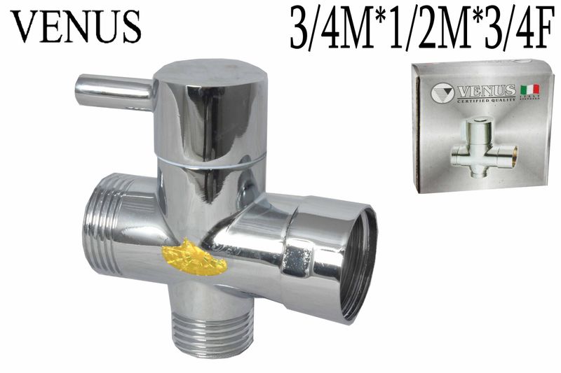 VENUS Ցնցուղի խաչուկ 3/4M x 1/2M x 3/4F ցինկ 170գ