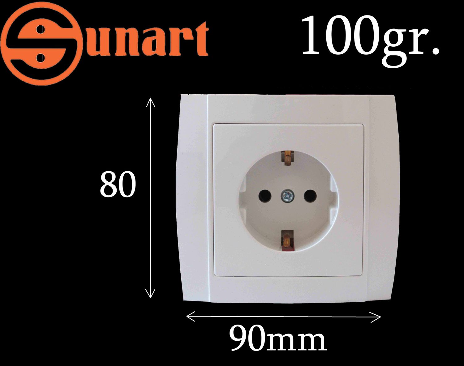 Sunart Էլ.վարդակ ներքին SR 2506 (1տեղ) հողանցումով