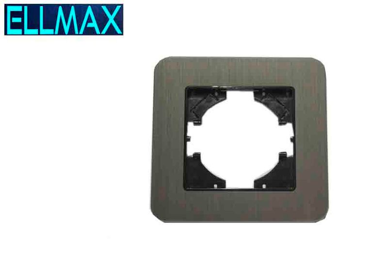 ELLMAX Անջատիչի շրջանակ նախշաձև ալյումին 86*86 (պանել,1 տեղ) մոխրագույն