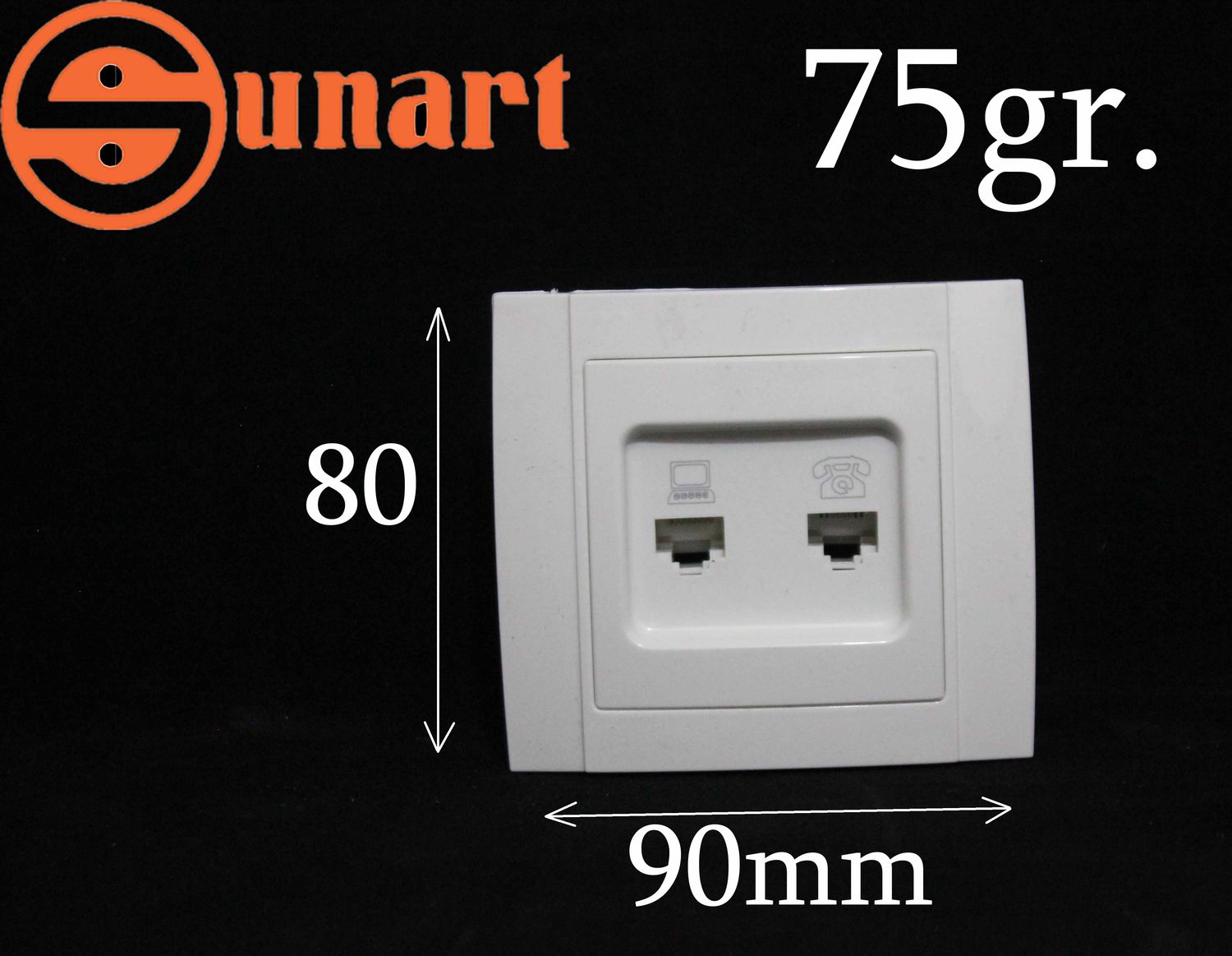 Sunart Էլ.վարդակ լան 1 տեղ, հեռախոս 1 տեղ SR-2507