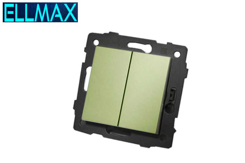 ELLMAX Անջատիչ ներքին (2 տեղ) ռեվերսով 2G2W 52x52 ոսկեգույն