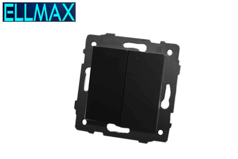 ELLMAX Անջատիչ ներքի (2 տեղ) 2G1W 52x52 սև