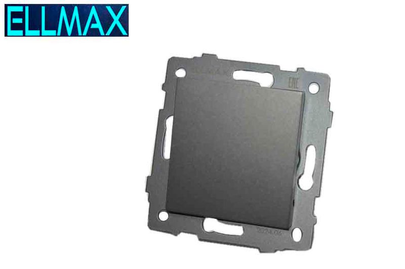ELLMAX Անջատիչ ներքին (1 տեղ) ռեվերսով 1G2W 52x52 մոխրագույն