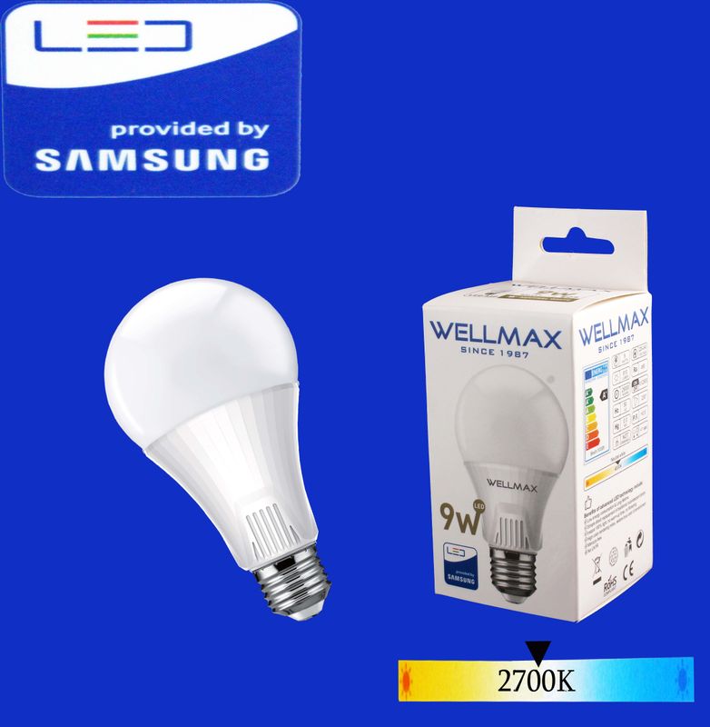 Wellmax LED E27-09W-2700K A60